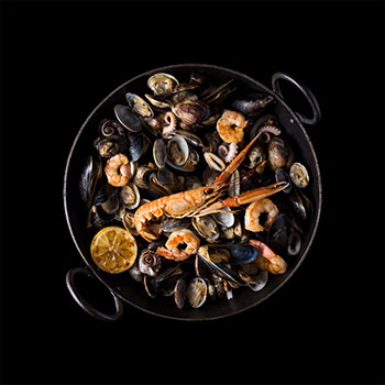 Mix of seafood dish Mix of seafood dish