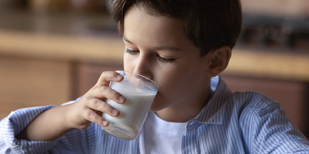 Boy drinking milk