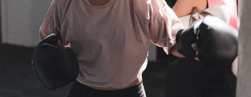 Woman in a boxing training