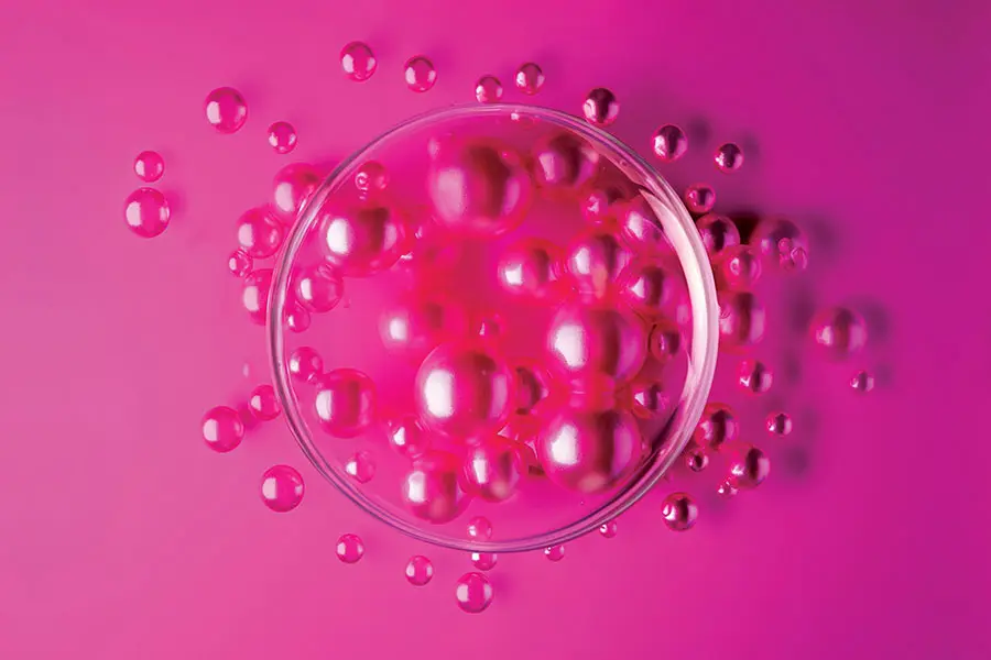 Abstract representation of Unispheres Technology (coloured pearls)