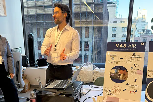 Givaudan employee explaining VAS air