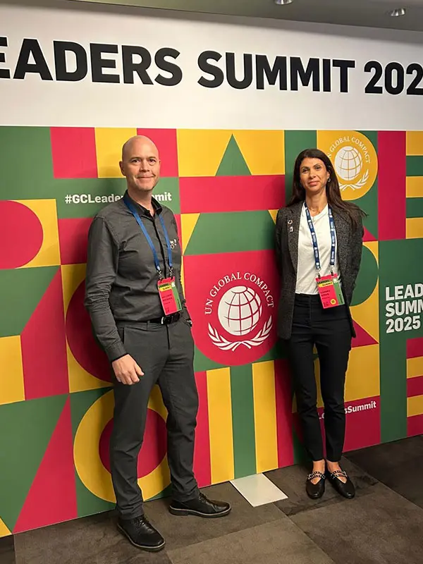 Hallvard Bremnes and Sandra Girgis take part in the UN Global Compact Leaders Summit 2025