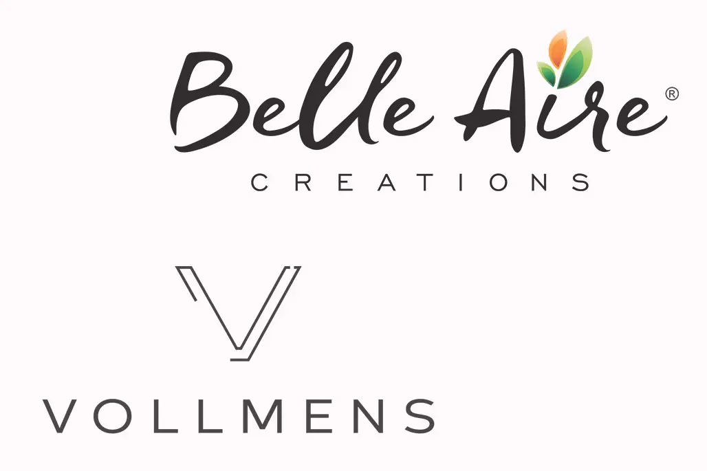 Logos of Belle Aire Creations and Vollmens Fragrances