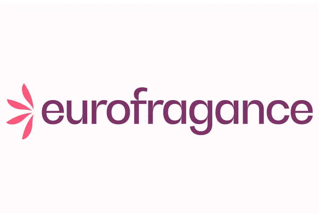 The logo features the word "eurofragance" in a modern, purple font, accompanied by a stylised pink floral design to the left, set against a plain white background.