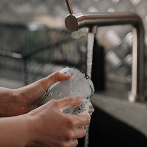 Washing dishes