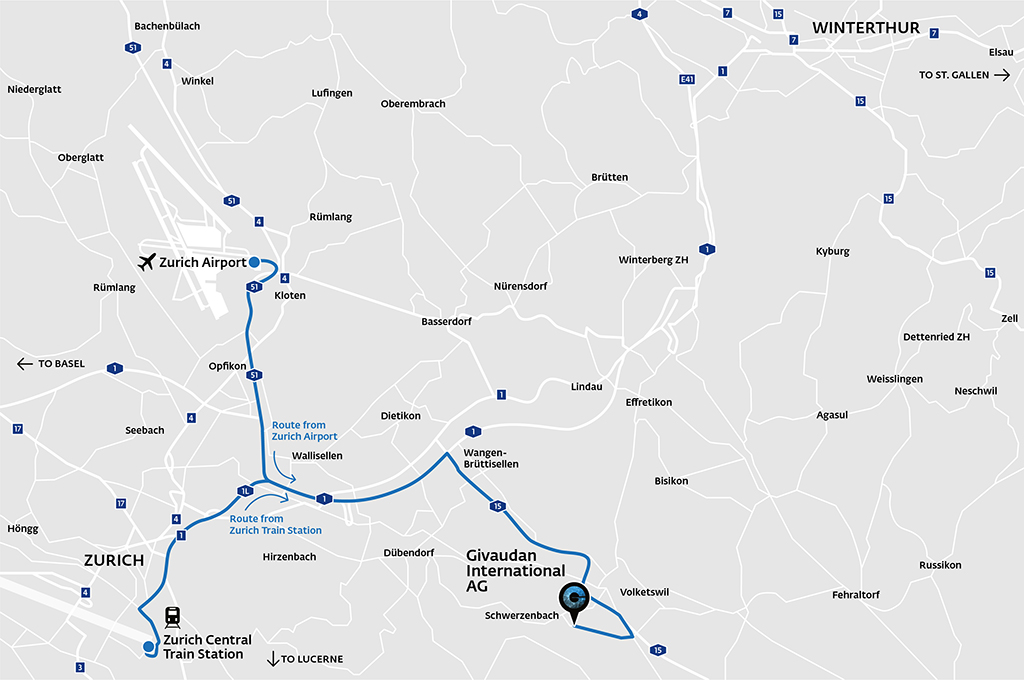 Roadmap from Zurich Airport to Volketswil