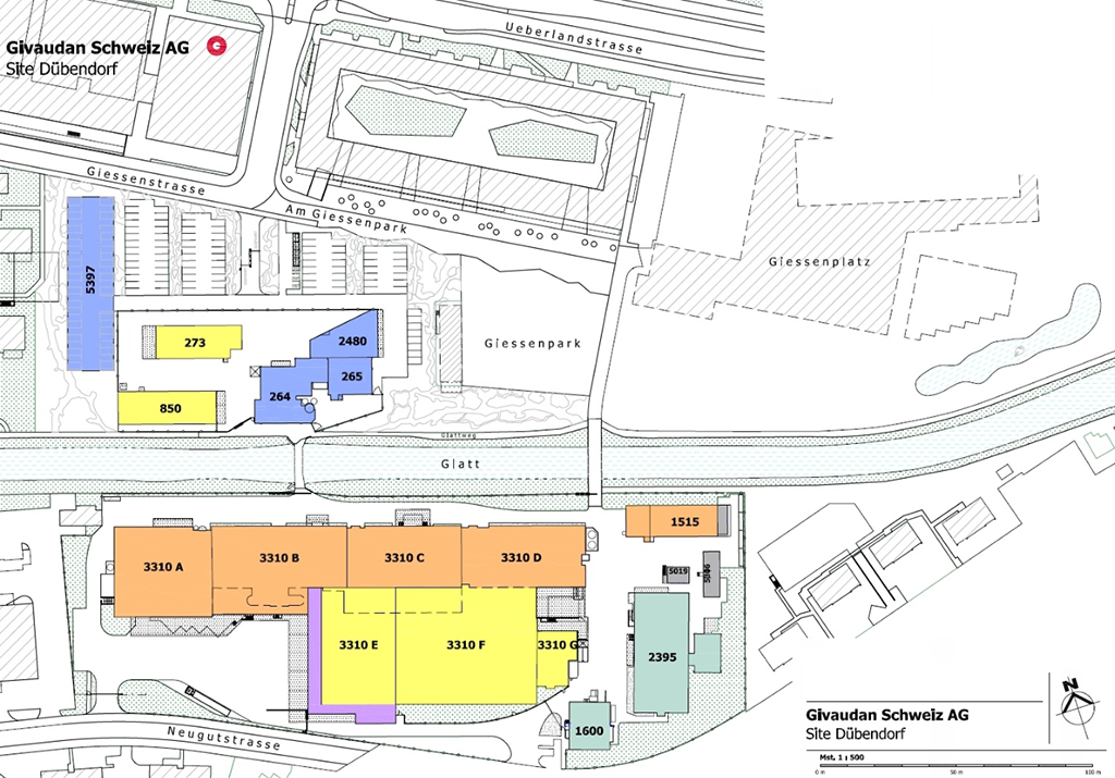 Sitemap Givaudan Kemptthal, Switzerland