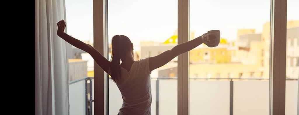 Woman stretching