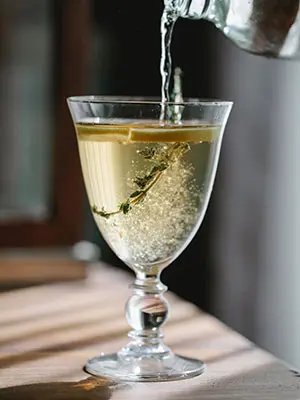 Pouring drink in a glass