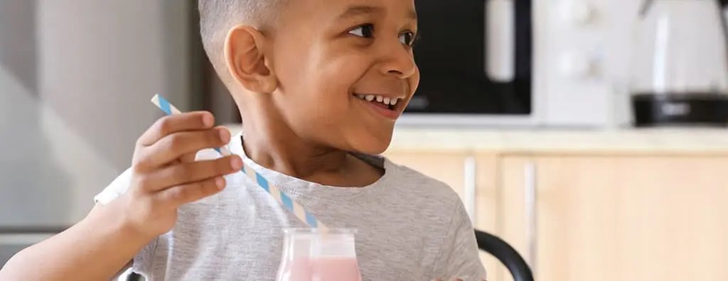 Kid with smoothie