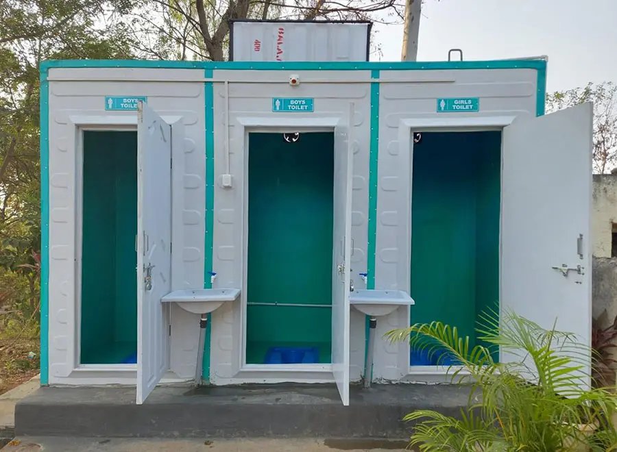 Sanitation facilities made of repurposed waste