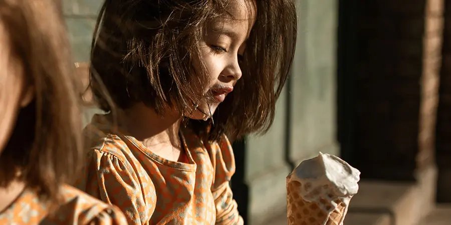 Girl eating ice cream