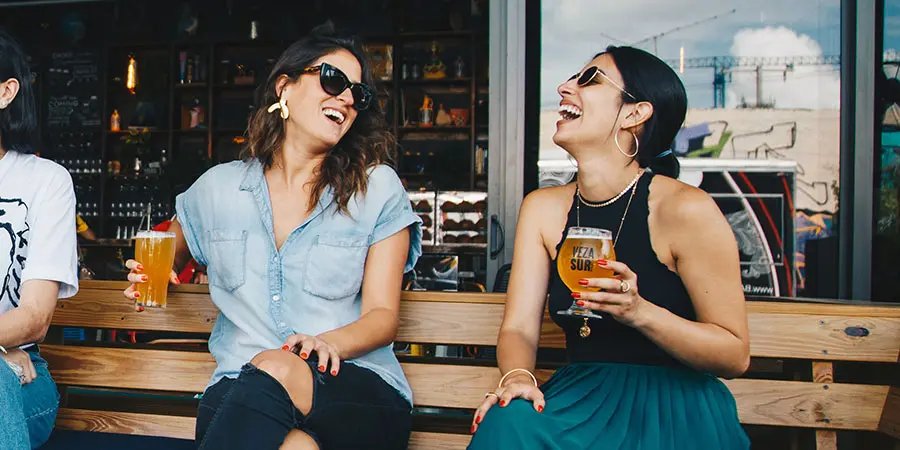 Women enjoying beer