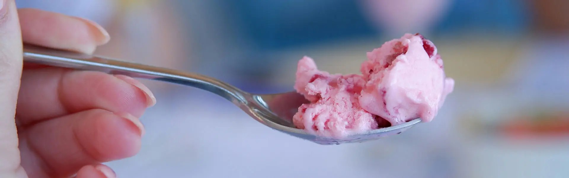 Ice cream on a spoon