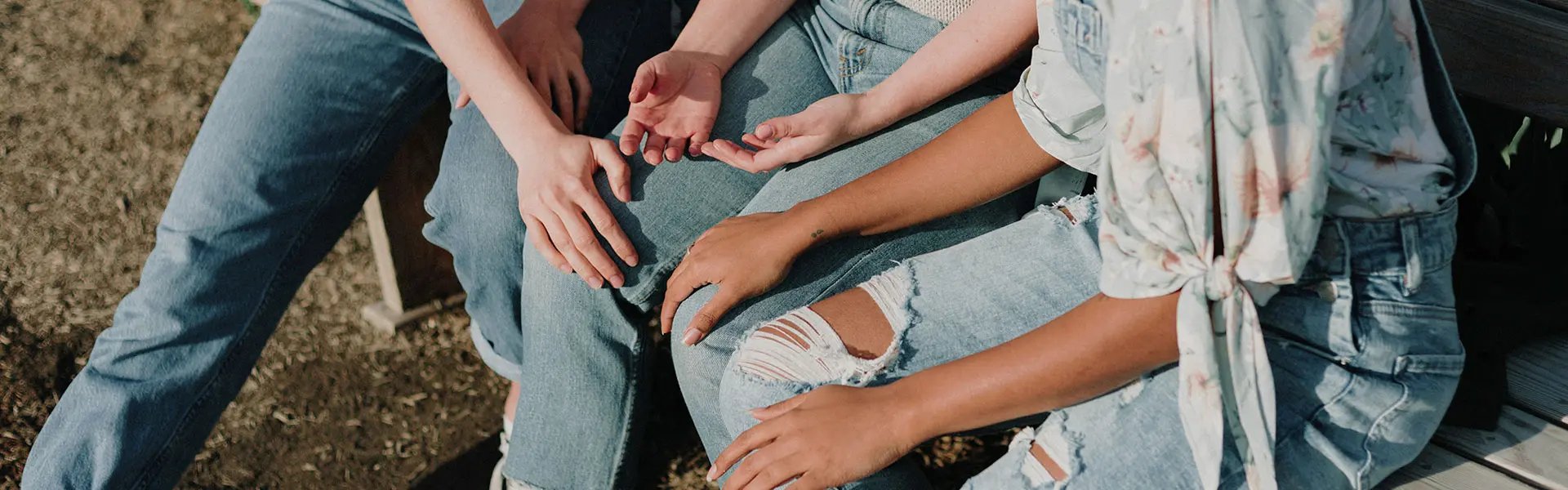 Young women wearing denim