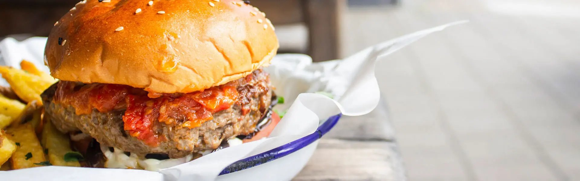 Hamburger with a bun