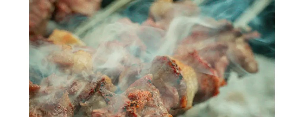 Smoked pork on barbeque