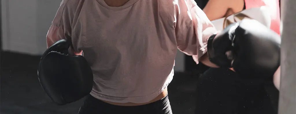 Woman in a boxing training