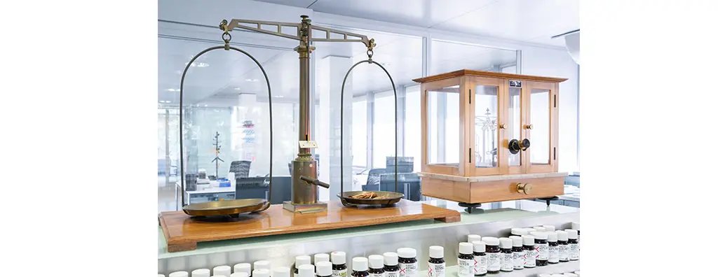A historic display at the Givaudan site in Argenteuil, France