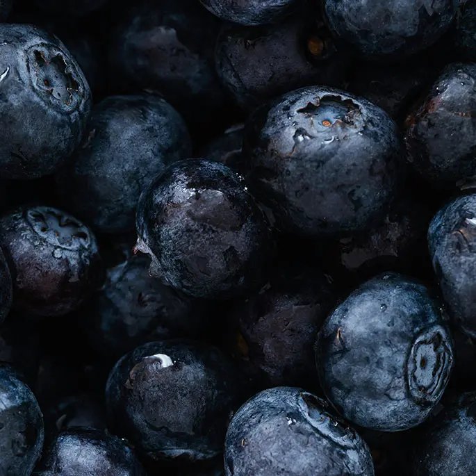 A bunch of blueberries