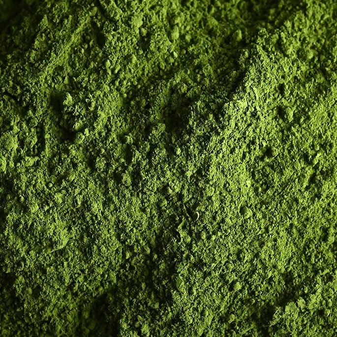 Green powder representing matcha